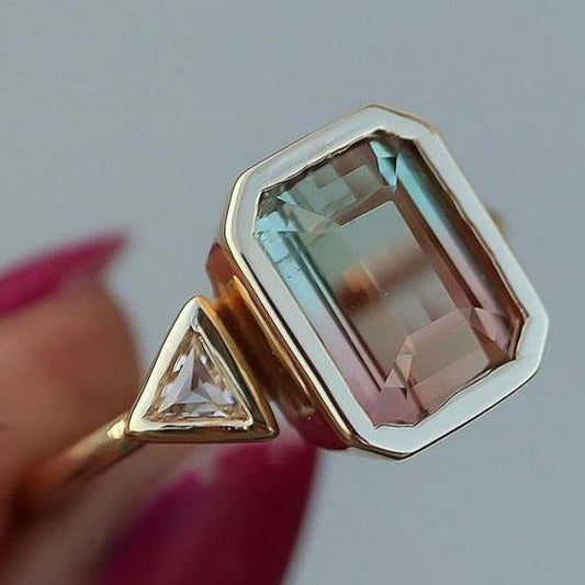 Vintage Faded Colorful Zirconia Ring