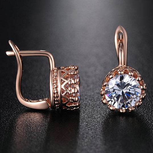 Vintage Zirconia Rose Earrings