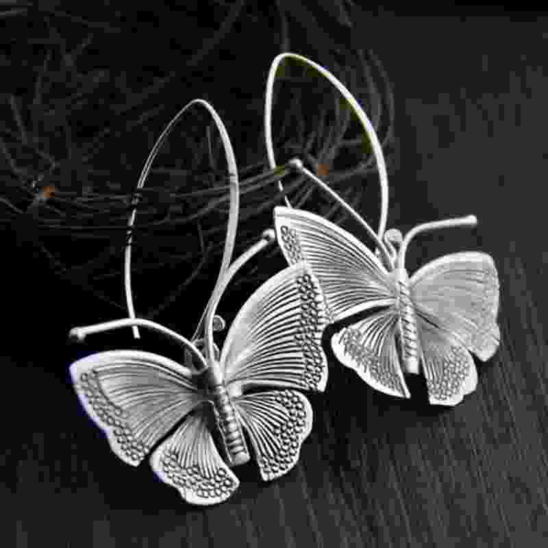 Vintage Silver Butterfly Earrings