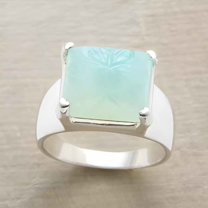 Vintage Silver Square Stone Ring