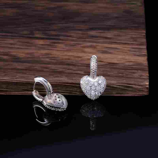 Silver Heart Hoop Earrings