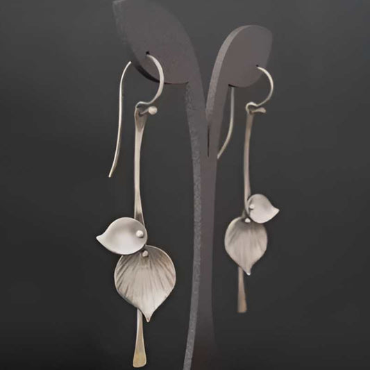 Vintage Boho Silver Dangle Earrings