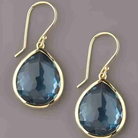 Vintage Blue Zircon Earrings