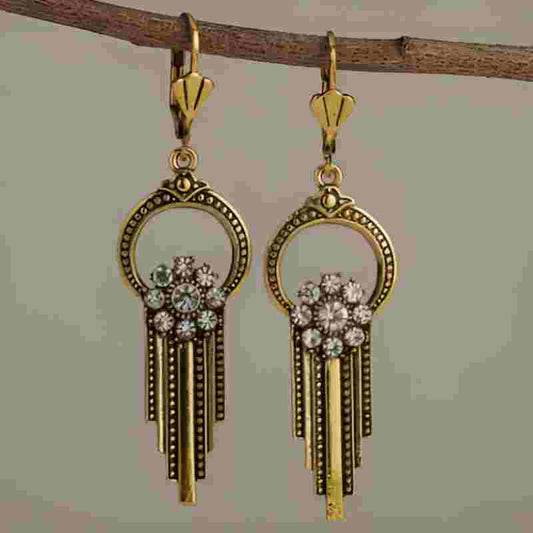 Vintage White Stone Dangle Earrings