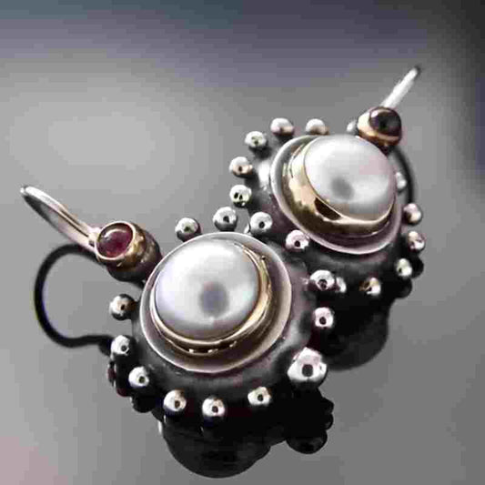 Vintage Silver Pearl Earrings