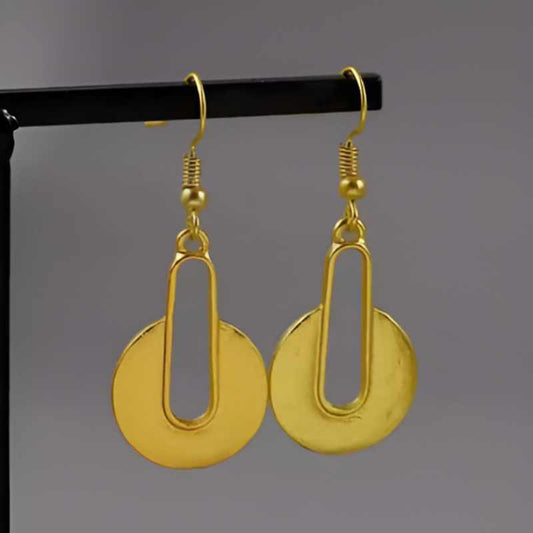 Gold Hollow Round Earrings