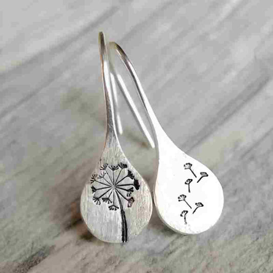 Vintage Silver Dandelion Earrings