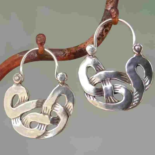 Vintage Silver Geometric Earrings