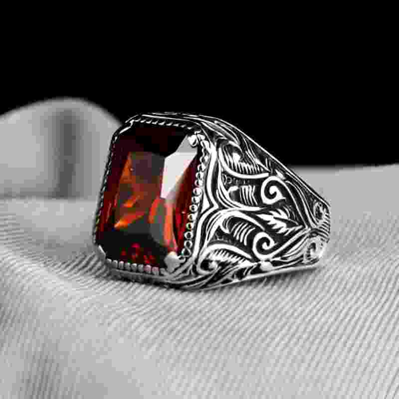 Vintage Sun Moon Blue Stone Ring