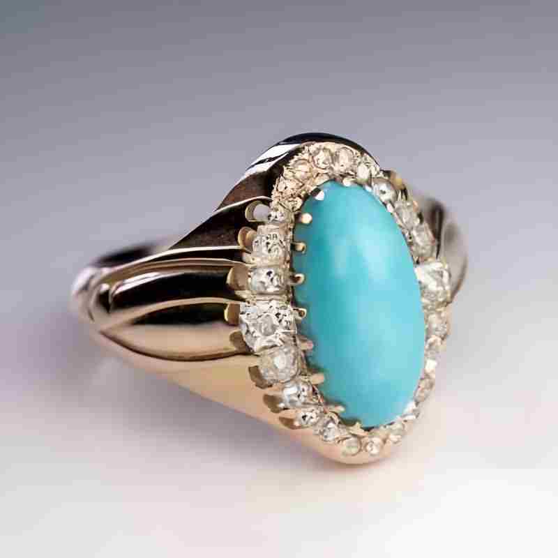 Elegant Oval Blue Stone Ring