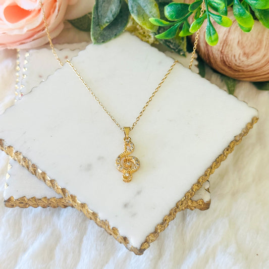 Aria Treble Clef Pendant Necklace