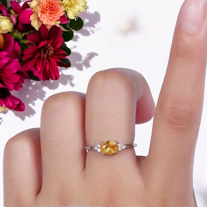 Adjustable Solitaire Birthstone Ring