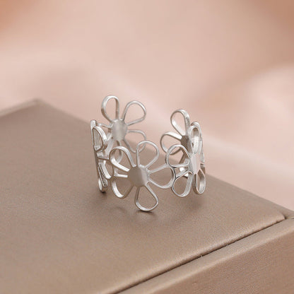 Gold and Silver Floral Ring