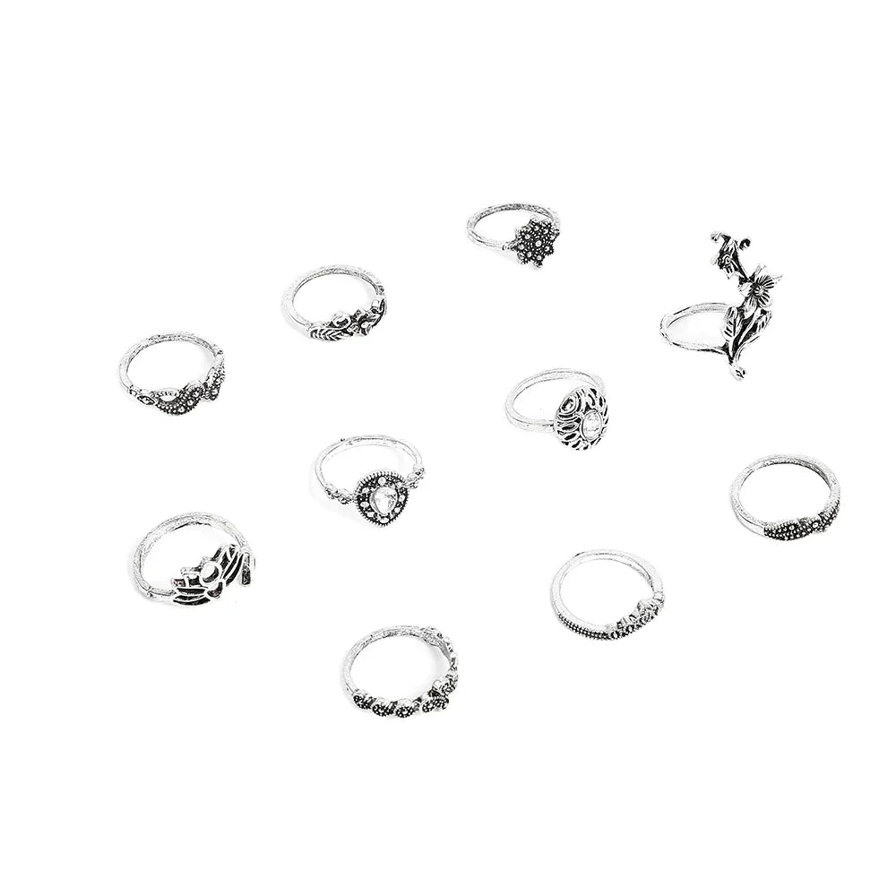 Enchanted Forest Rings Pack in Antique Silver