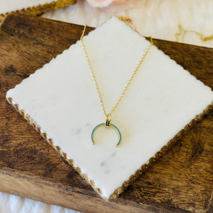 Elda Turquoise Horn Necklace