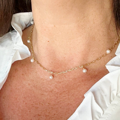 Gina Mini Pearl Choker Necklace