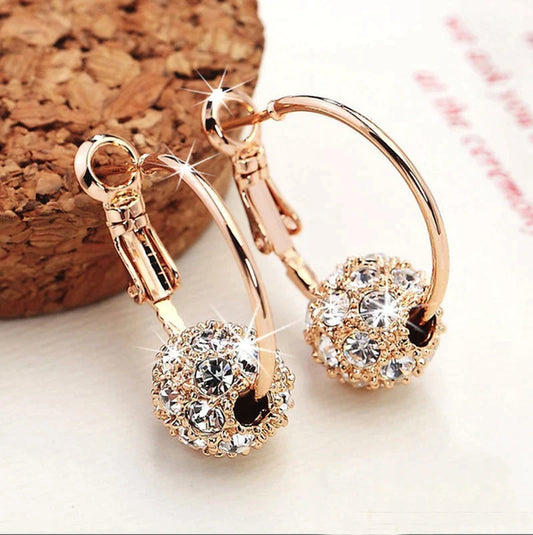 Shiny Sphere Earrings in Gold
