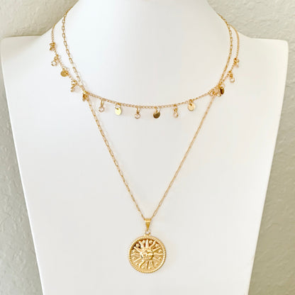 Elena Sun Medallion Pendant Necklace