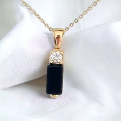 Alessia Black Onyx Bar Necklace