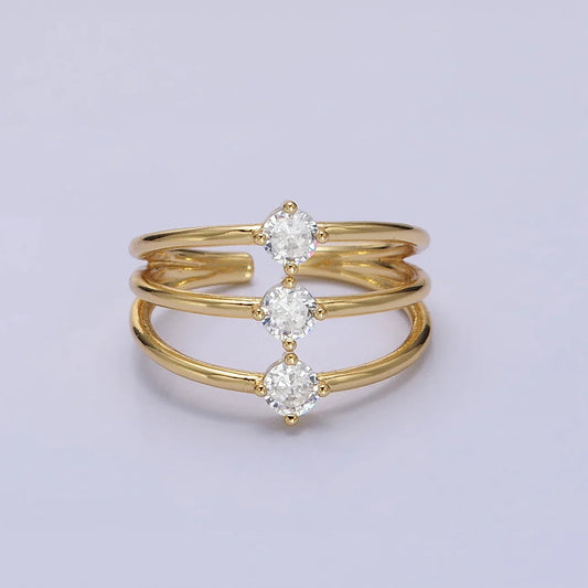 Ciara Triple CZ Ring - Gold or Silver