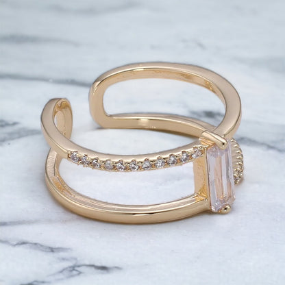 Livia Baguette Ring - Gold or Silver