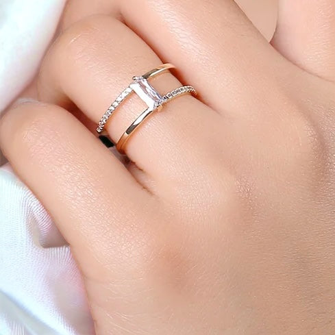 Livia Baguette Ring - Gold or Silver