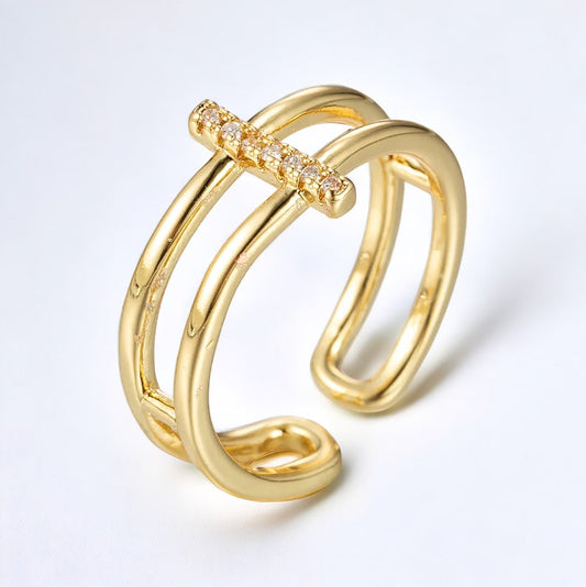 Tibba Double Band Bar Ring