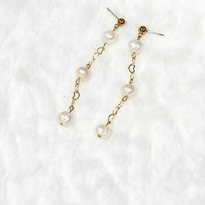 Three Wishes Pearl Dangle Earrings