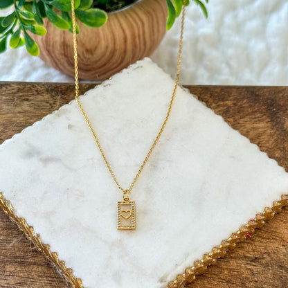 Carita Dainty Heart Tag Necklace