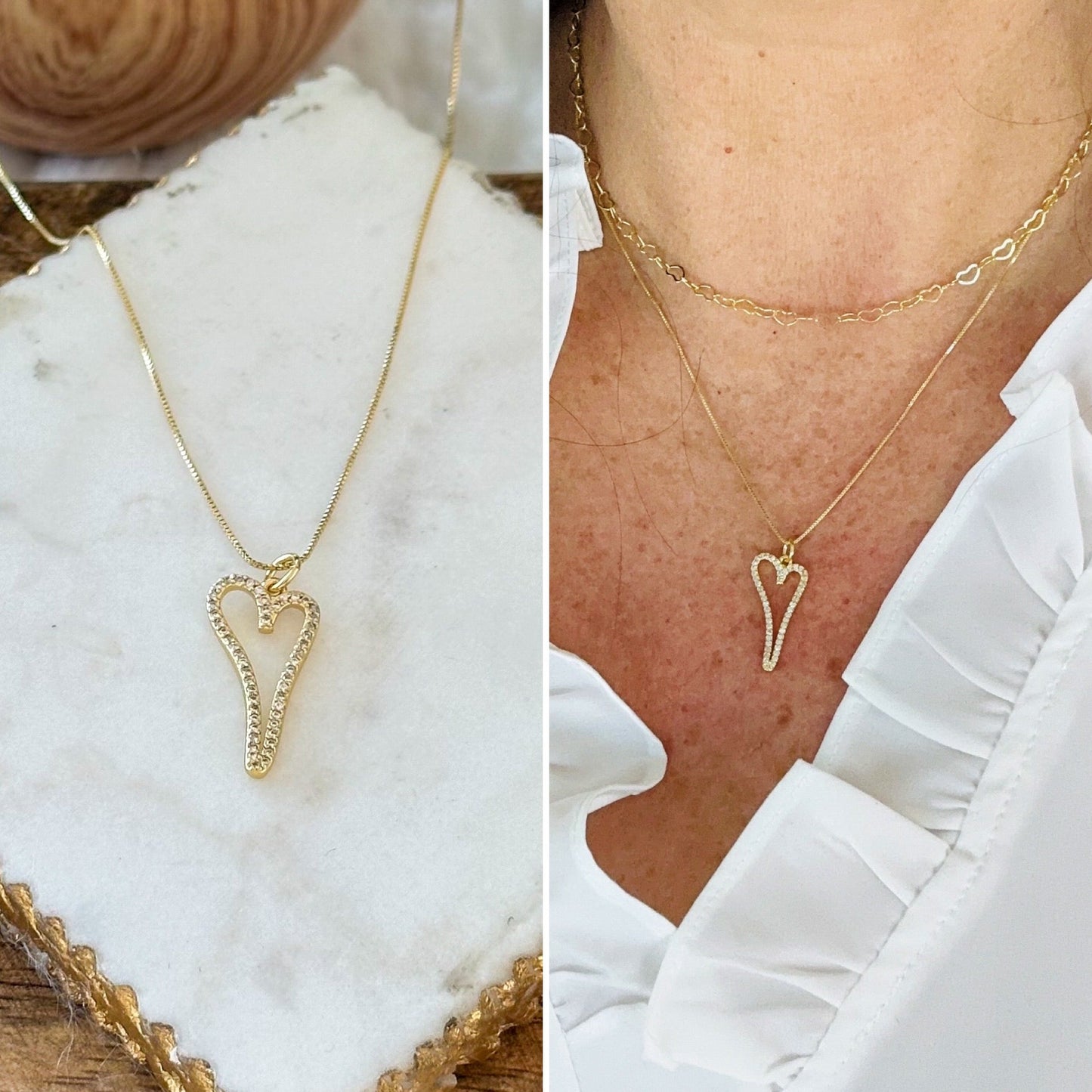 Orabella Gold Heart Necklace