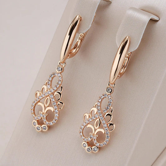 Elegant Mandala Earrings with Gold Zirconia