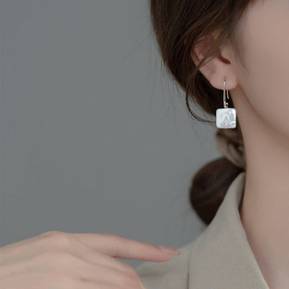 Square Shape Drop Earrings