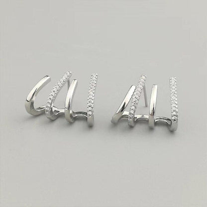 Nut Earrings with Zircons in Gold and Silver