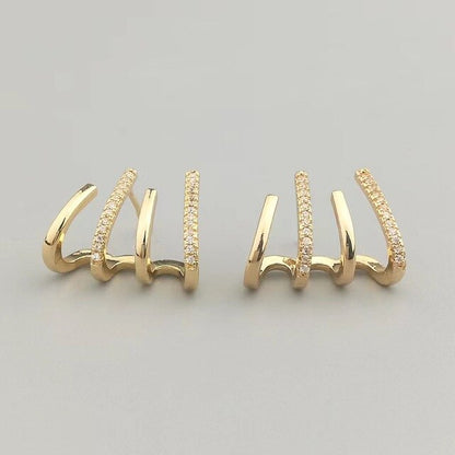 Nut Earrings with Zircons in Gold and Silver