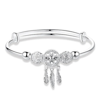 925 Silver Adjustable Dreamcatcher Bracelet