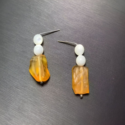 Vintage Amber Stud Earrings