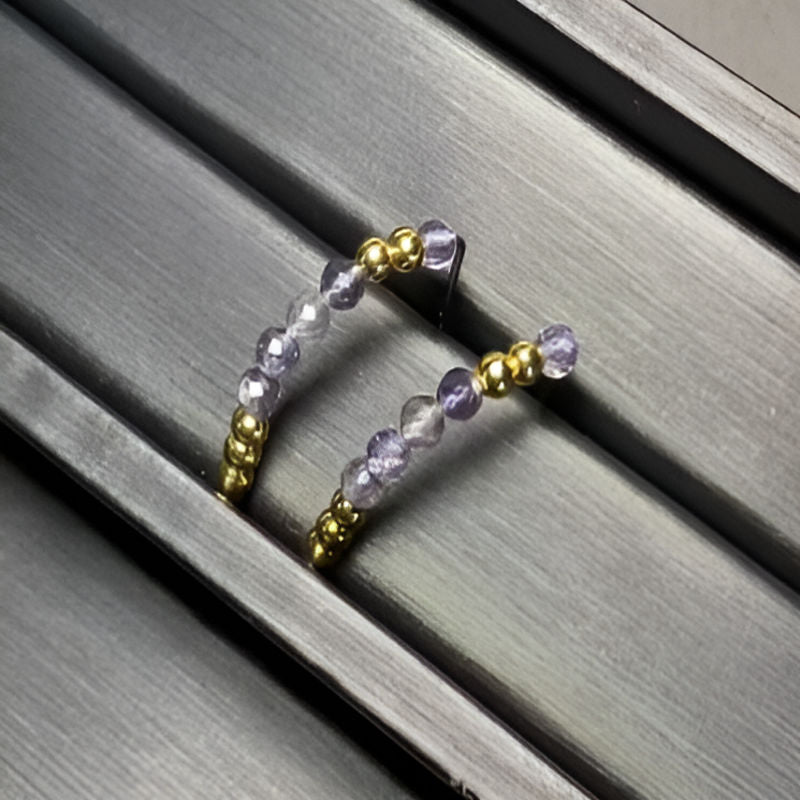 Vintage Natural Lolite Stud Earrings