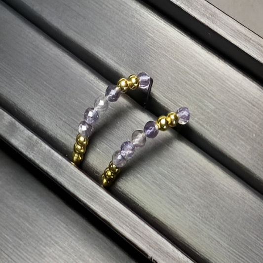 Vintage Natural Lolite Stud Earrings