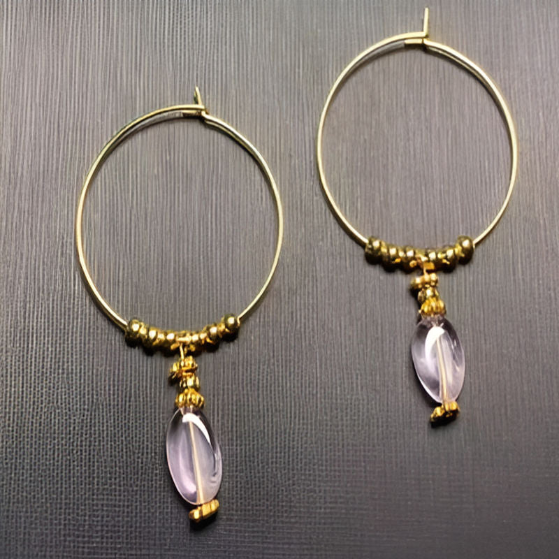 Vintage Amethyst Hoop Earrings