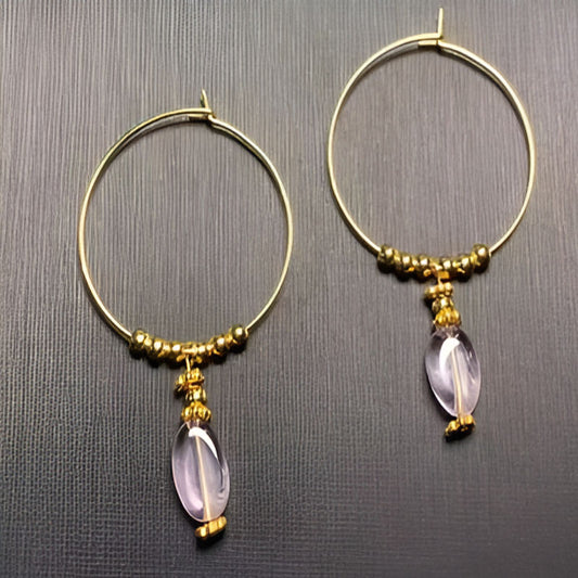 Vintage Amethyst Hoop Earrings
