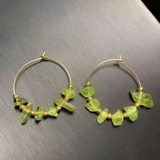 Vintage Peridot Hoop Earrings