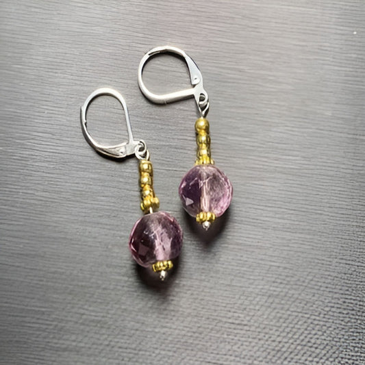 Vintage Amethyst Drop Earrings