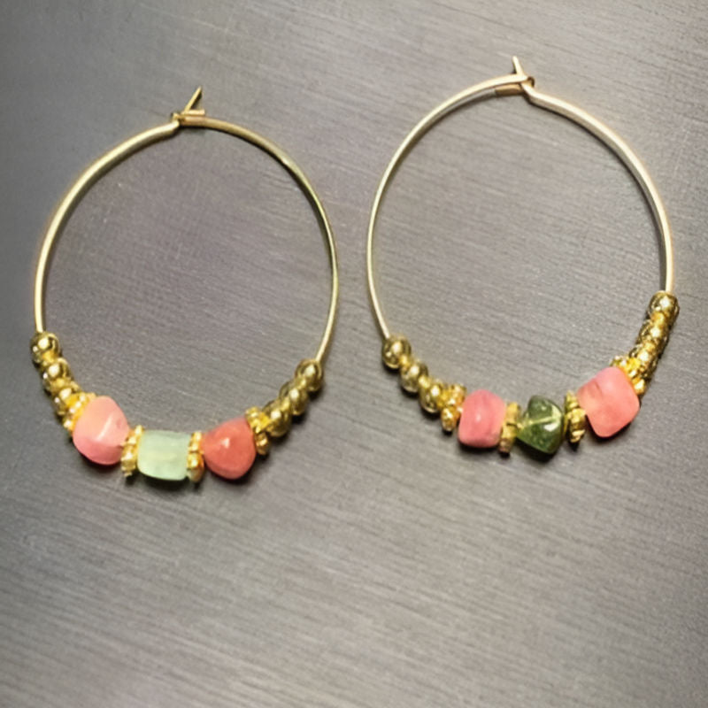 Vintage Tourmaline Hoop Earrings