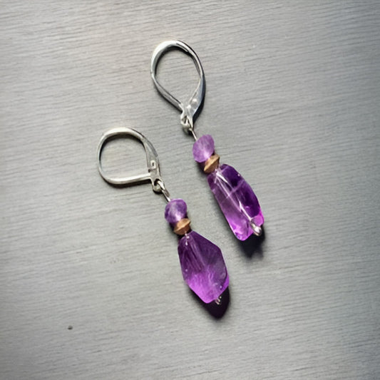 Vintage Amethyst Drop Earrings