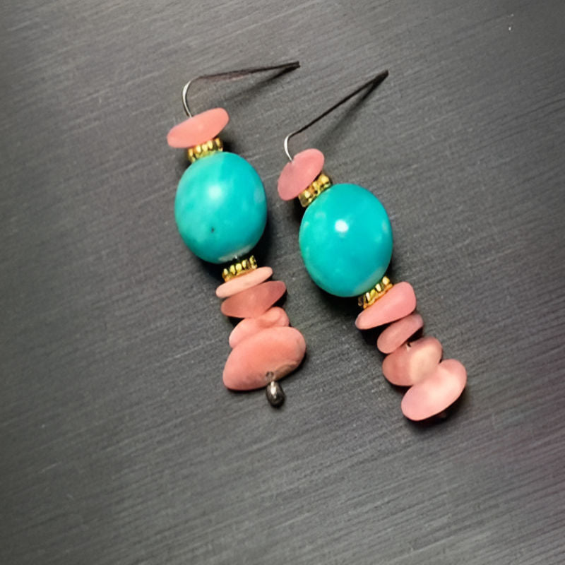 Vintage Amazonite Drop Earrings
