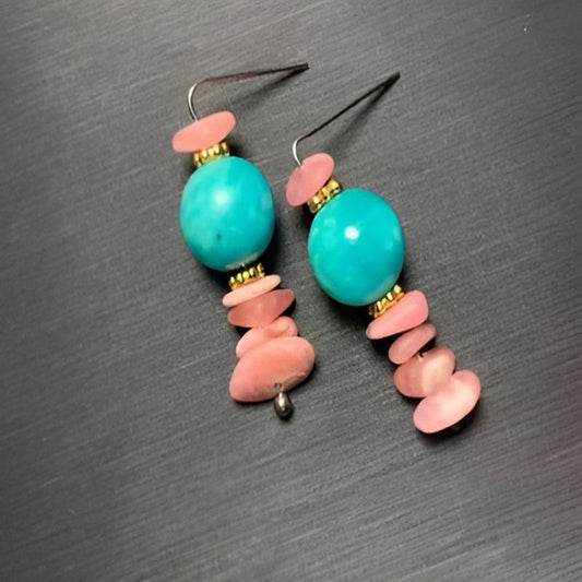 Vintage Amazonite Drop Earrings