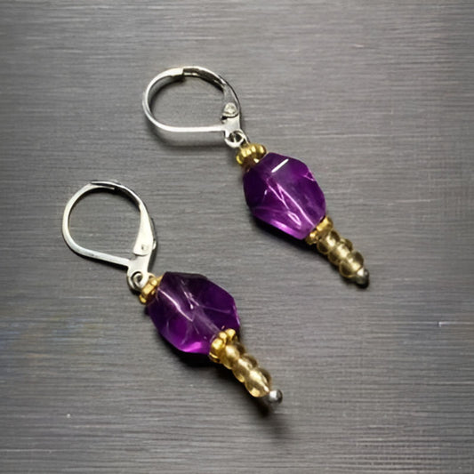 Vintage Amethyst Drop Earrings