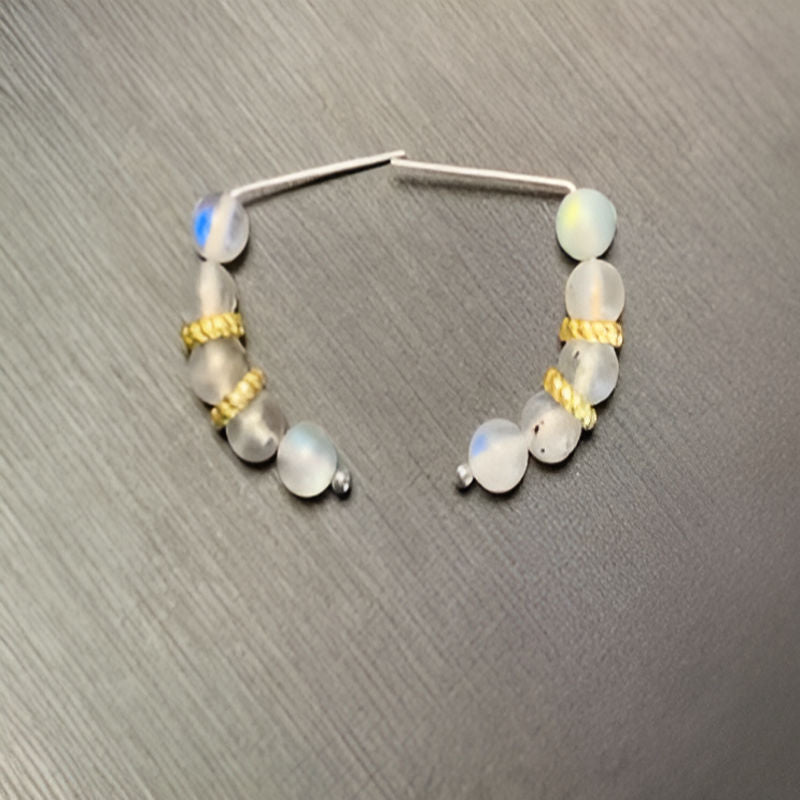 Vintage Labradorite Hoop Earrings
