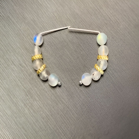 Vintage Labradorite Hoop Earrings