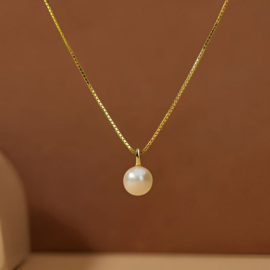 Elegant Gold Pearl Pendant Necklace